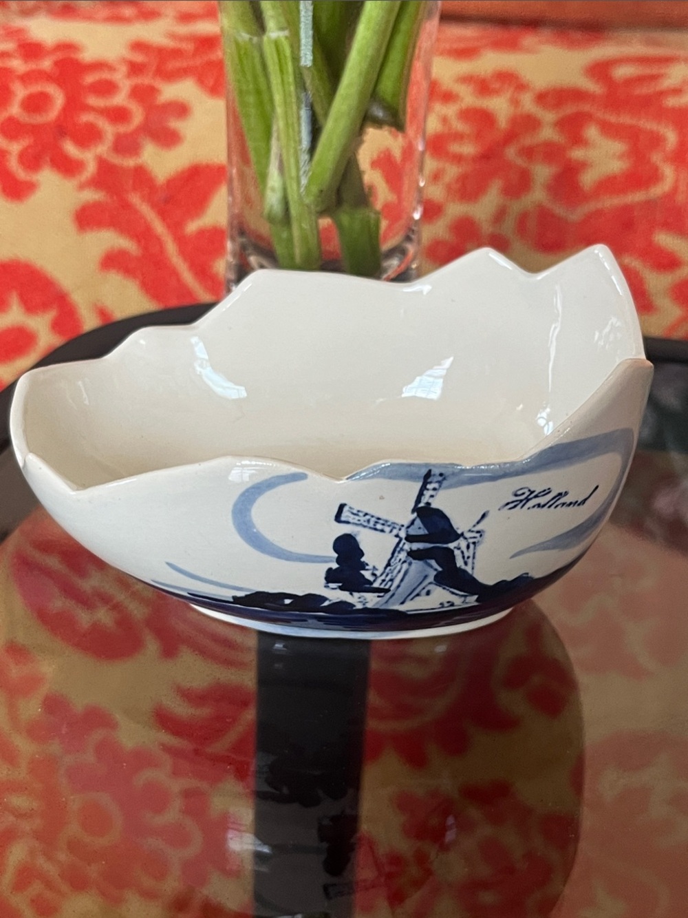 Delftware Hand-painted Blue Egg Shaped Trinket Dish